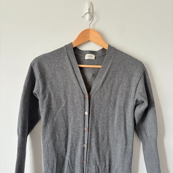 Aritzia Wilfred Utopia Wool Button Cardigan Midi Sweater Dress Grey Size XS - Picture 4 of 8